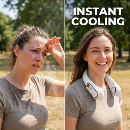 Portable Neck Fan with LED Display & 360° Instant Surround Cooling