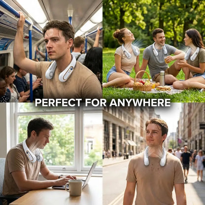 Portable Neck Fan with LED Display & 360° Instant Surround Cooling