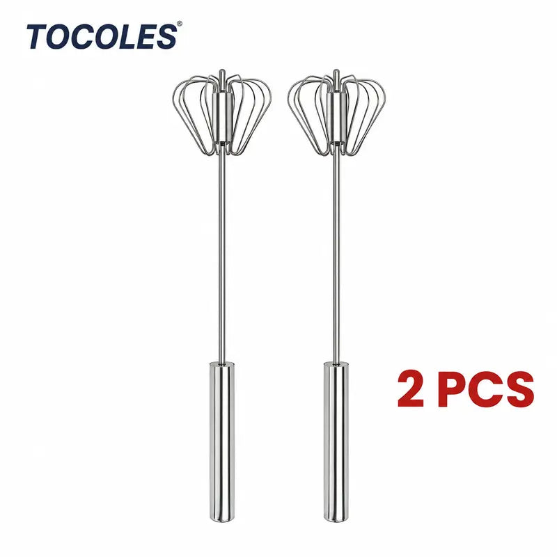 Semi-Automatic Stainless Steel Push Rotary Egg Beater Whisk | Buy 1 Get 1 Free