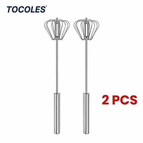Semi-Automatic Stainless Steel Push Rotary Egg Beater Whisk | Buy 1 Get 1 Free