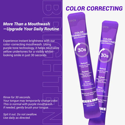 30s Purple Color Correcting Mouthwash Instant Teeth Brightening Travel Pack | Buy 1 Get 1 Free