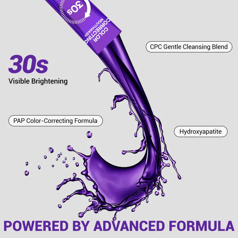 30s Purple Color Correcting Mouthwash Instant Teeth Brightening Travel Pack | Buy 1 Get 1 Free