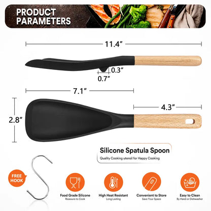 Multi-Functional Silicone Cooking Spoon with Built-in Rest | Buy 1 Get 1 Free