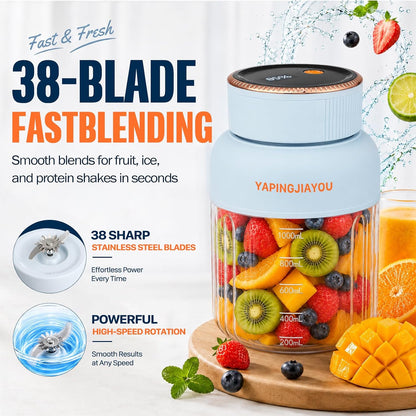 USB Rechargeable Portable Blender blue original photo 2