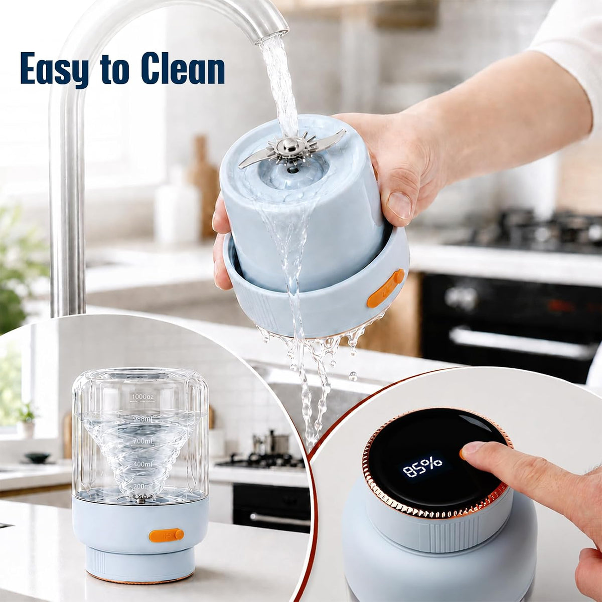 USB Rechargeable Portable Blender blue original photo 4