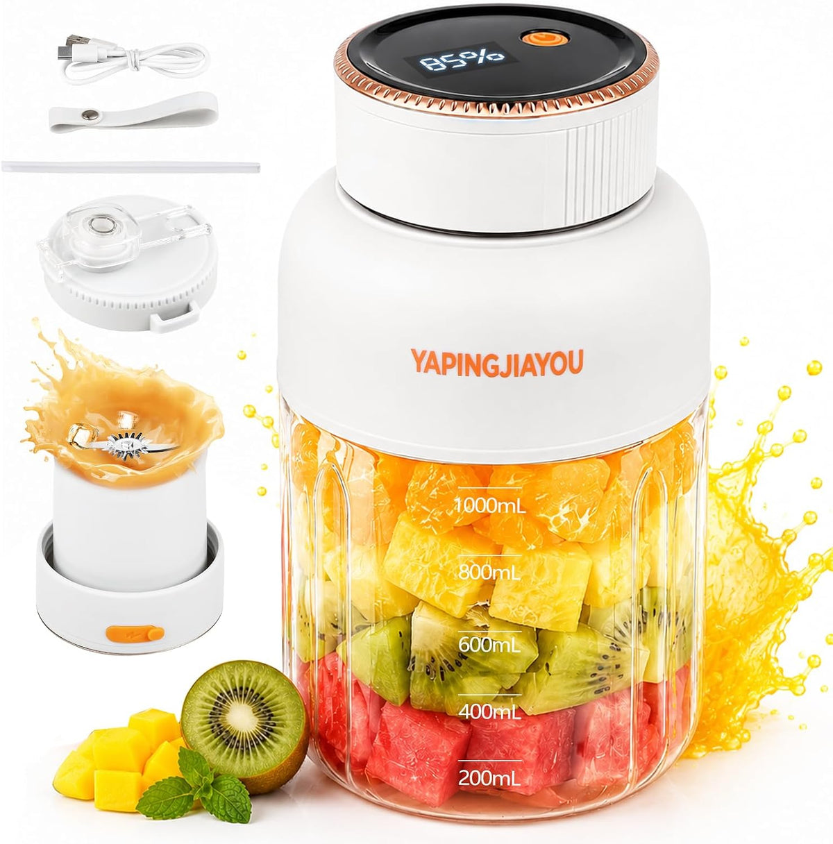 USB Rechargeable Portable Blender white original photo 0