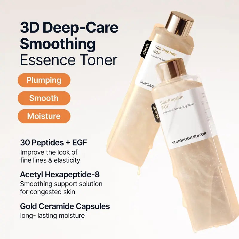 Intensive Smoothing Silk Peptide EGF Toner for Firm & Glowing Skin