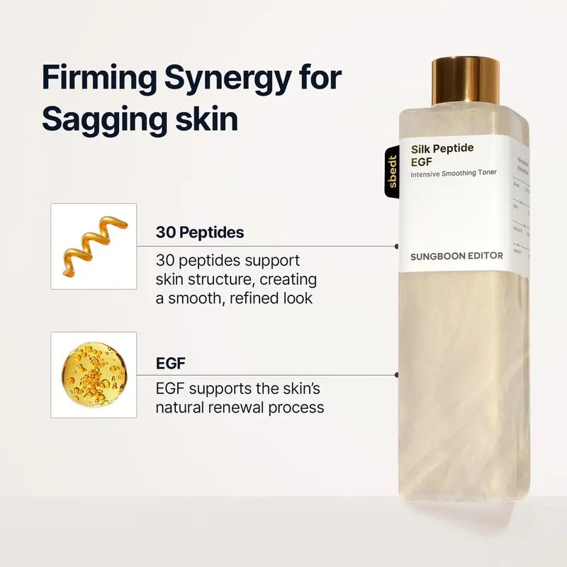 Intensive Smoothing Silk Peptide EGF Toner for Firm & Glowing Skin