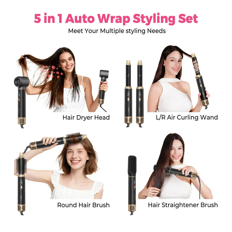 5-in-1 Airwrap Styler & Hair Dryer for Salon-Quality Waves & Blowouts