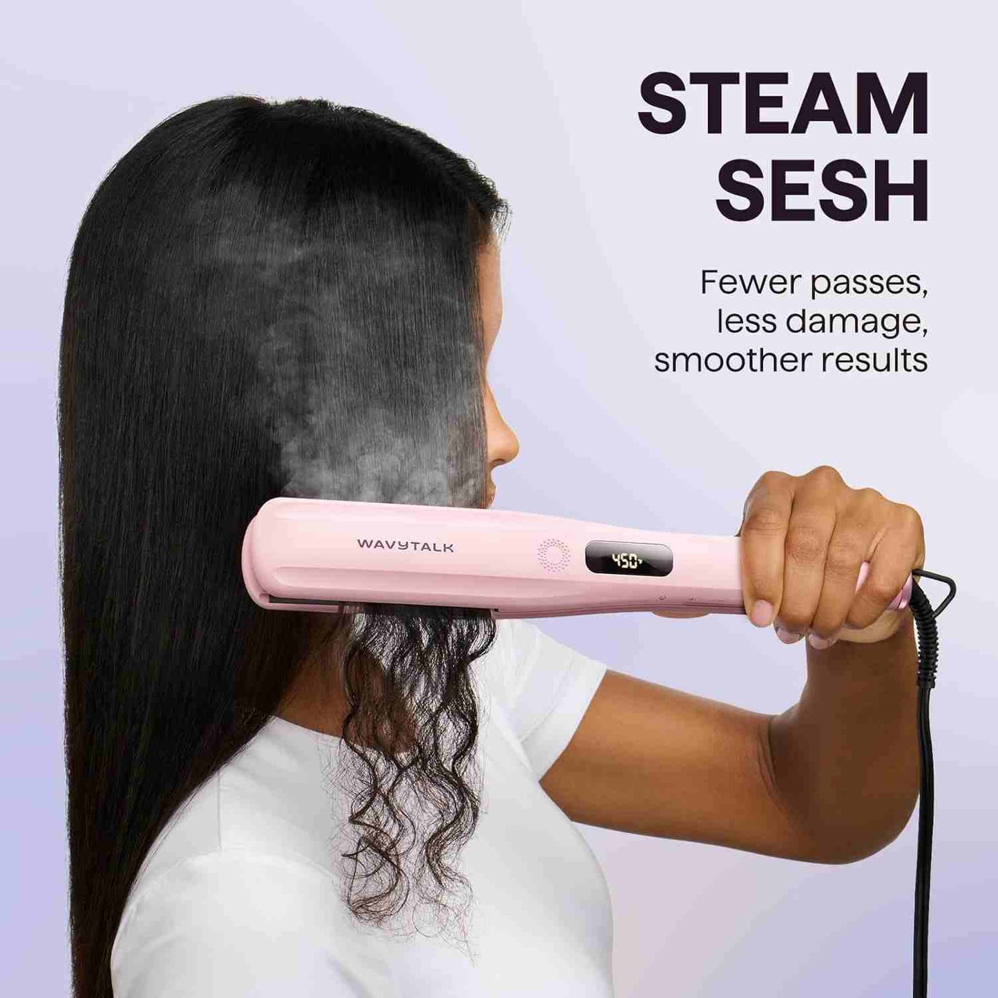 Steam Hair Straightener Flat Iron with Detachable Comb