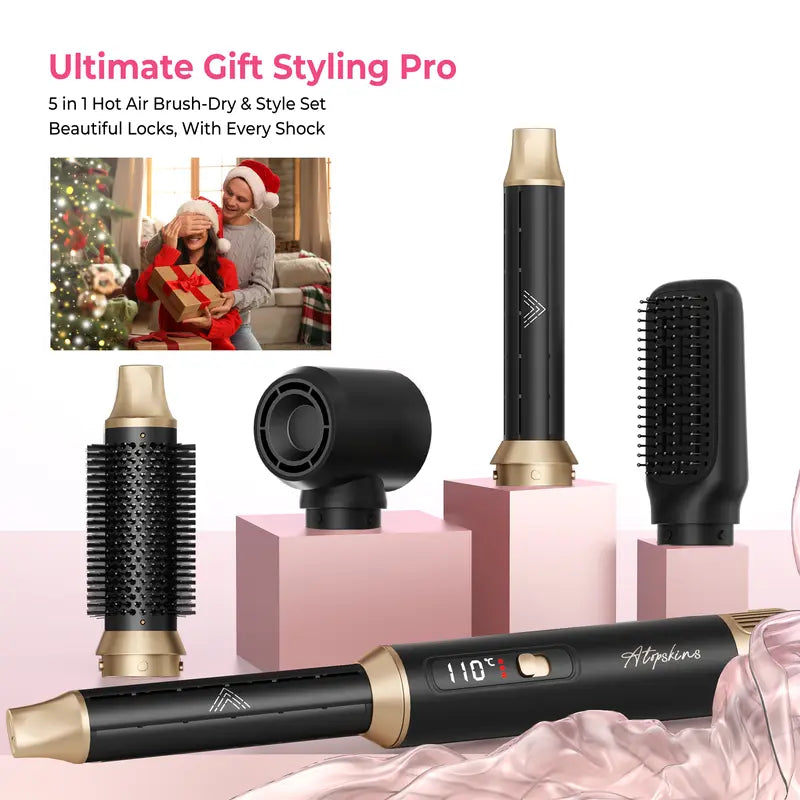 5-in-1 Airwrap Styler & Hair Dryer for Salon-Quality Waves & Blowouts