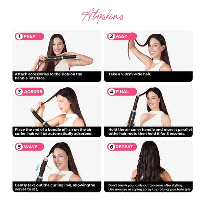 5-in-1 Airwrap Styler & Hair Dryer for Salon-Quality Waves & Blowouts