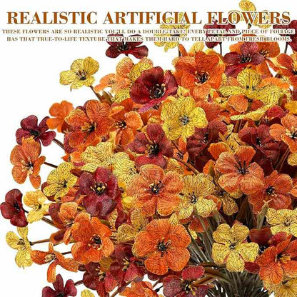 Vibrant UV-Resistant Fade-Proof Fall Outdoor Artificial Flowers | Buy 1 Get 1 Free