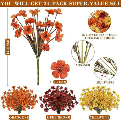 Vibrant UV-Resistant Fade-Proof Fall Outdoor Artificial Flowers | Buy 1 Get 1 Free