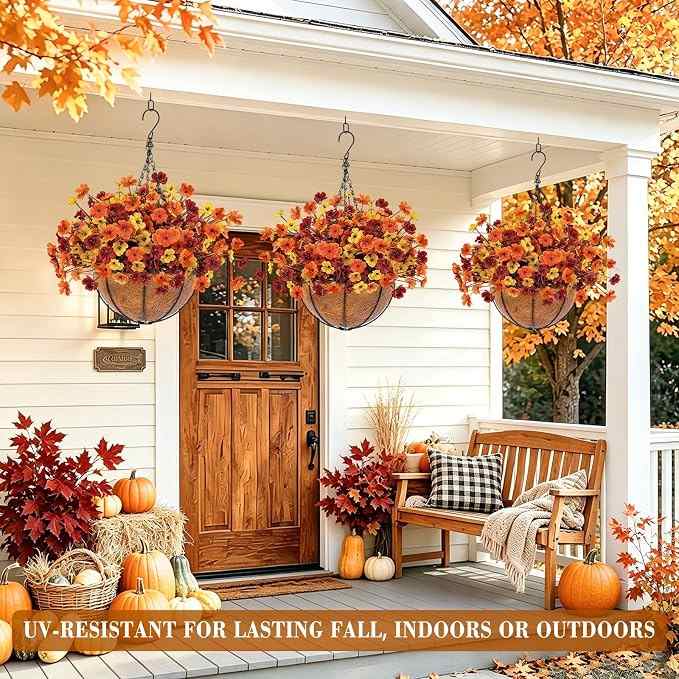 Vibrant UV-Resistant Fade-Proof Fall Outdoor Artificial Flowers | Buy 1 Get 1 Free