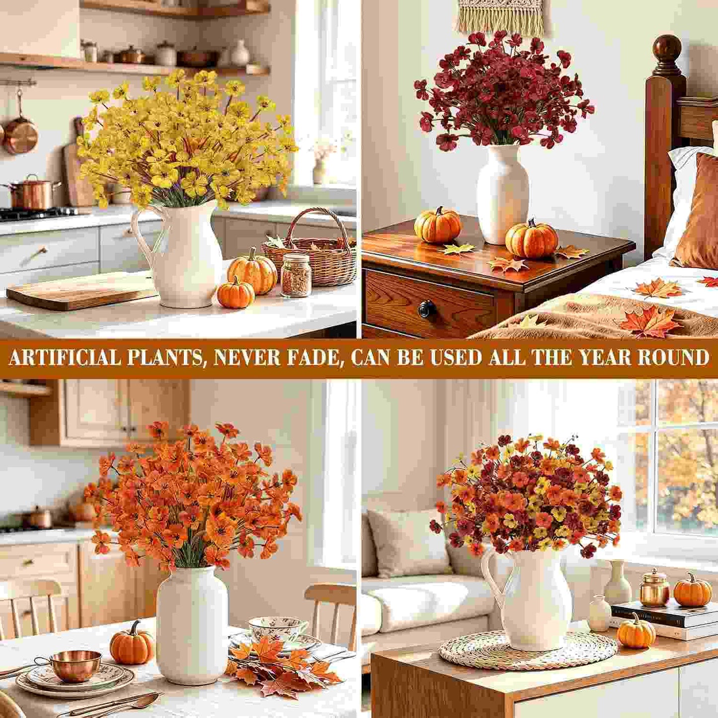 Vibrant UV-Resistant Fade-Proof Fall Outdoor Artificial Flowers | Buy 1 Get 1 Free