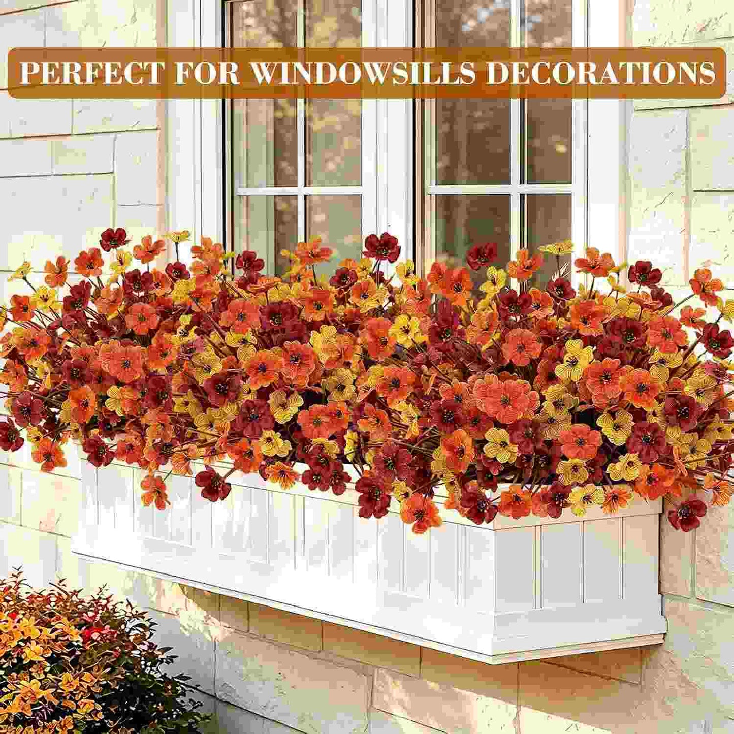 Vibrant UV-Resistant Fade-Proof Fall Outdoor Artificial Flowers | Buy 1 Get 1 Free