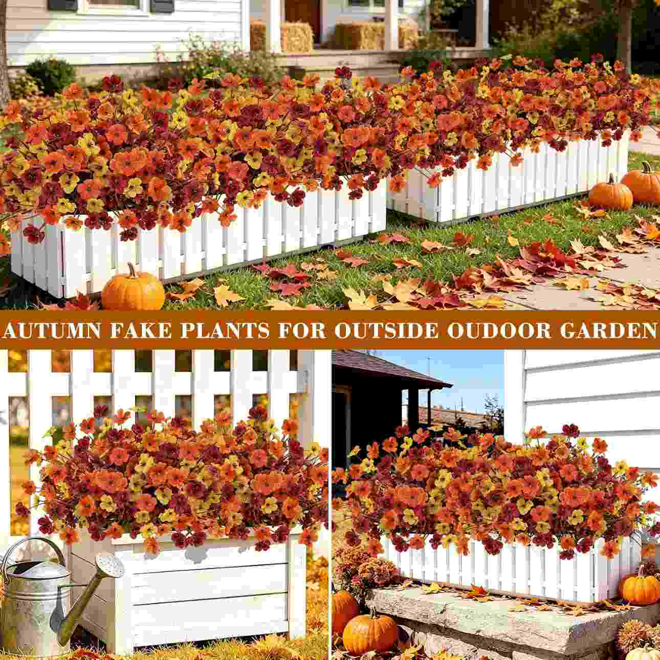 Vibrant UV-Resistant Fade-Proof Fall Outdoor Artificial Flowers | Buy 1 Get 1 Free
