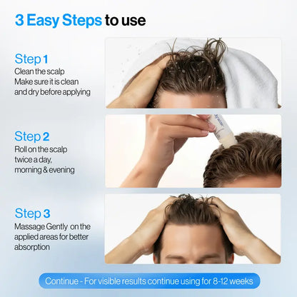Thicker, Fuller Hair Fast: Hair Growth & Anti-Shedding Roll-On Serum | Buy 1 Get 1 Free