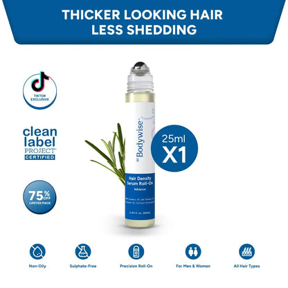 Thicker, Fuller Hair Fast: Hair Growth & Anti-Shedding Roll-On Serum | Buy 1 Get 1 Free