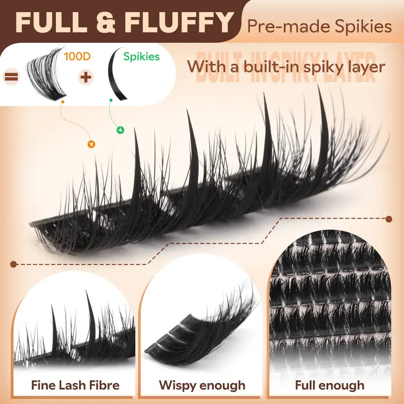 DIY Manga Lash Clusters Kit for Instant Salon-Level Wispy Eyes | 3 Pack per Set