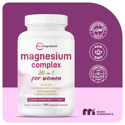 20-in-1 Daily Women's Magnesium Complex for Total Wellness & Energy