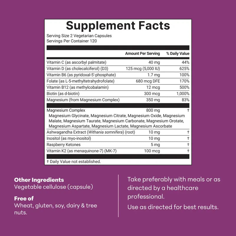 20-in-1 Daily Women's Magnesium Complex for Total Wellness & Energy