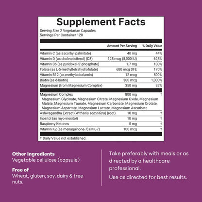 20-in-1 Daily Women's Magnesium Complex for Total Wellness & Energy