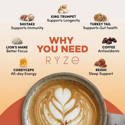 Organic Adaptogenic Mushroom Coffee Powder for Clean Energy & Focus | Buy 1 Get 1 Free