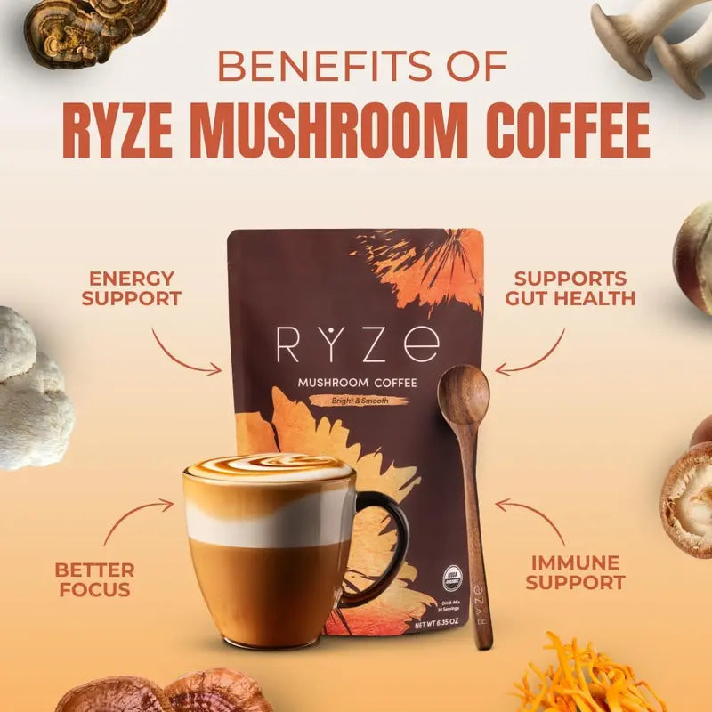 Organic Adaptogenic Mushroom Coffee Powder for Clean Energy & Focus | Buy 1 Get 1 Free