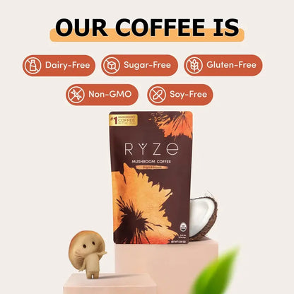 Organic Adaptogenic Mushroom Coffee Powder for Clean Energy & Focus | Buy 1 Get 1 Free