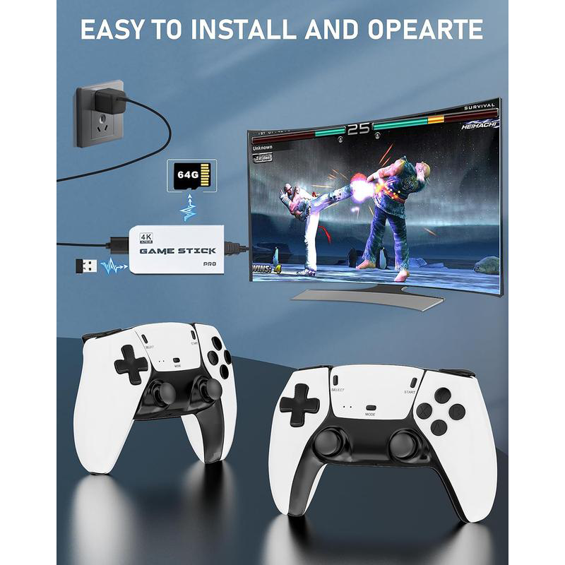Tenlify - Nostalgia Stick Game Wireless Retro Game Console Upgrade Dual 2.4G Wireless Two Controllers