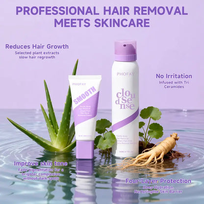 Effortless Pain-Free Hair Removal Spray & Cream Kit for Silky Smooth Skin