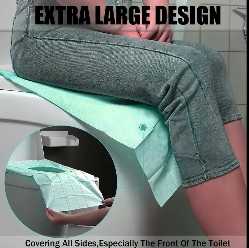 XL Disposable Toilet Seat Covers - 100% Waterproof & Full Coverage Guard | Buy 3 Get 2 Free