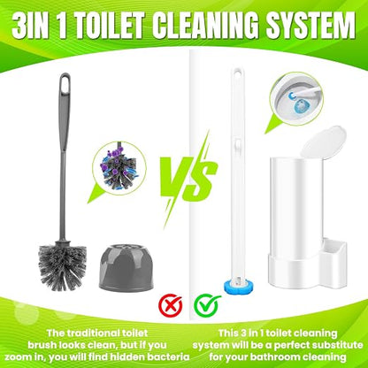 Disposable Toilet Bowl Cleaner System with Pre-Loaded Refills