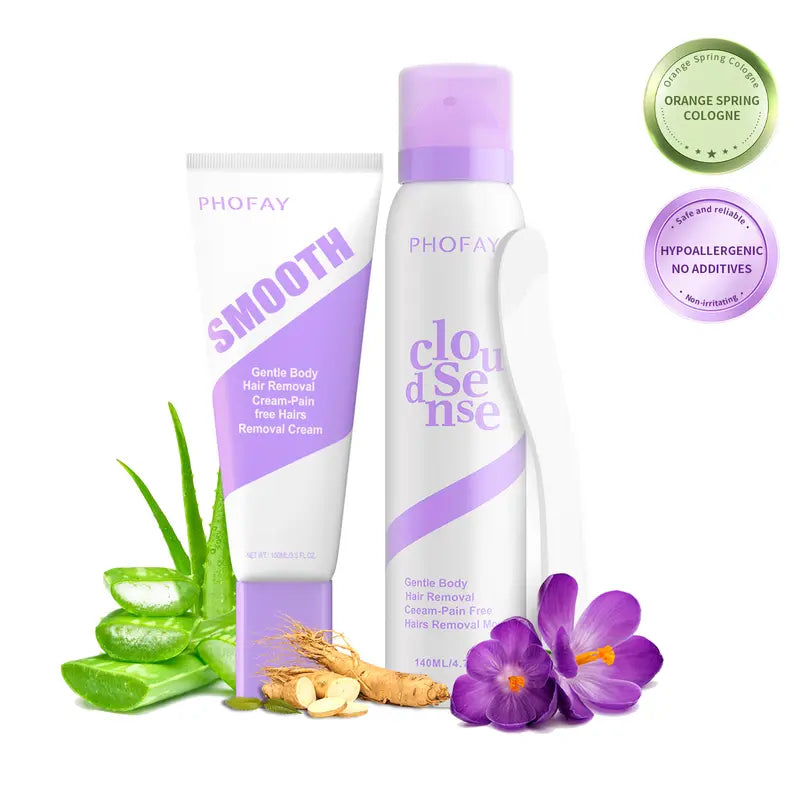 Effortless Pain-Free Hair Removal Spray & Cream Kit for Silky Smooth Skin