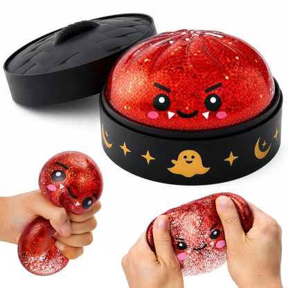 Spooky Pumpkin Dumpling Stress Relief Toy with Steamer Box | 2 Pack per Set