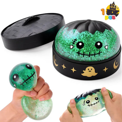 Spooky Pumpkin Dumpling Stress Relief Toy with Steamer Box | 2 Pack per Set