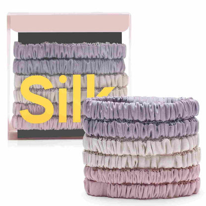 100% Mulberry Silk Scrunchies Set – Zero Damage & Anti-Frizz Hair Ties | Buy 1 Get 1 Free