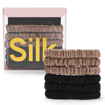 100% Mulberry Silk Scrunchies Set – Zero Damage & Anti-Frizz Hair Ties | Buy 1 Get 1 Free