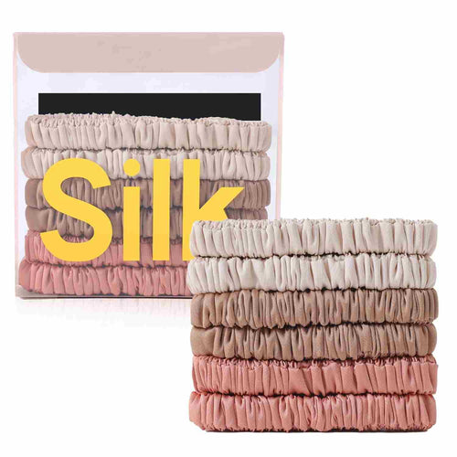 100% Mulberry Silk Scrunchies Set – Zero Damage & Anti-Frizz Hair Ties | Buy 1 Get 1 Free