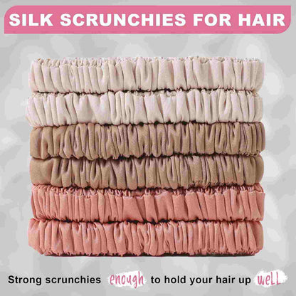 100% Mulberry Silk Scrunchies Set – Zero Damage & Anti-Frizz Hair Ties | Buy 1 Get 1 Free