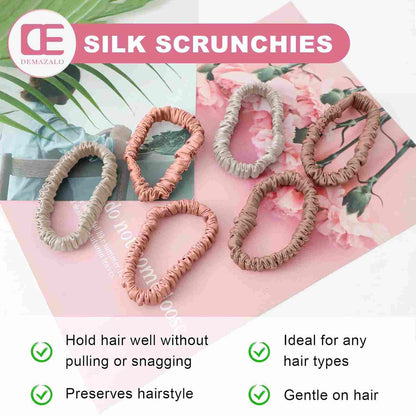 100% Mulberry Silk Scrunchies Set – Zero Damage & Anti-Frizz Hair Ties | Buy 1 Get 1 Free