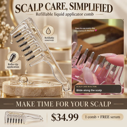 Refillable Roller Scalp Applicator Comb – 10 mL