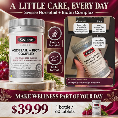 Swisse Hair Nutrition Capsules – Men’s or Women’s, 60 Count