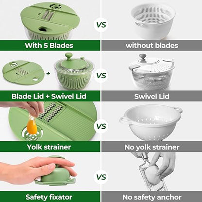 Multi-Function Salad Spinner & Vegetable Slicer Set