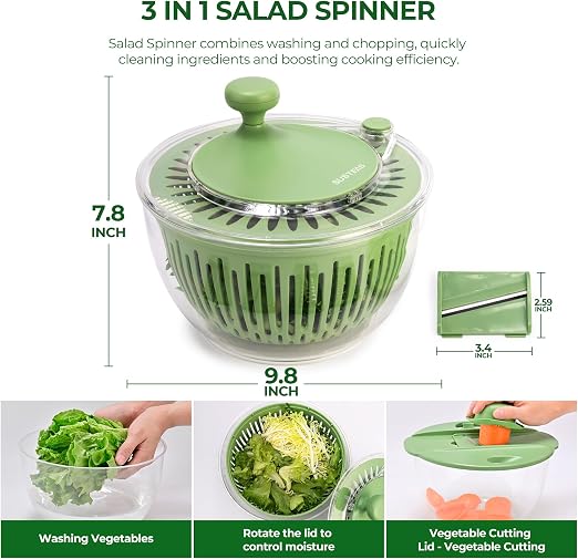 Multi-Function Salad Spinner & Vegetable Slicer Set