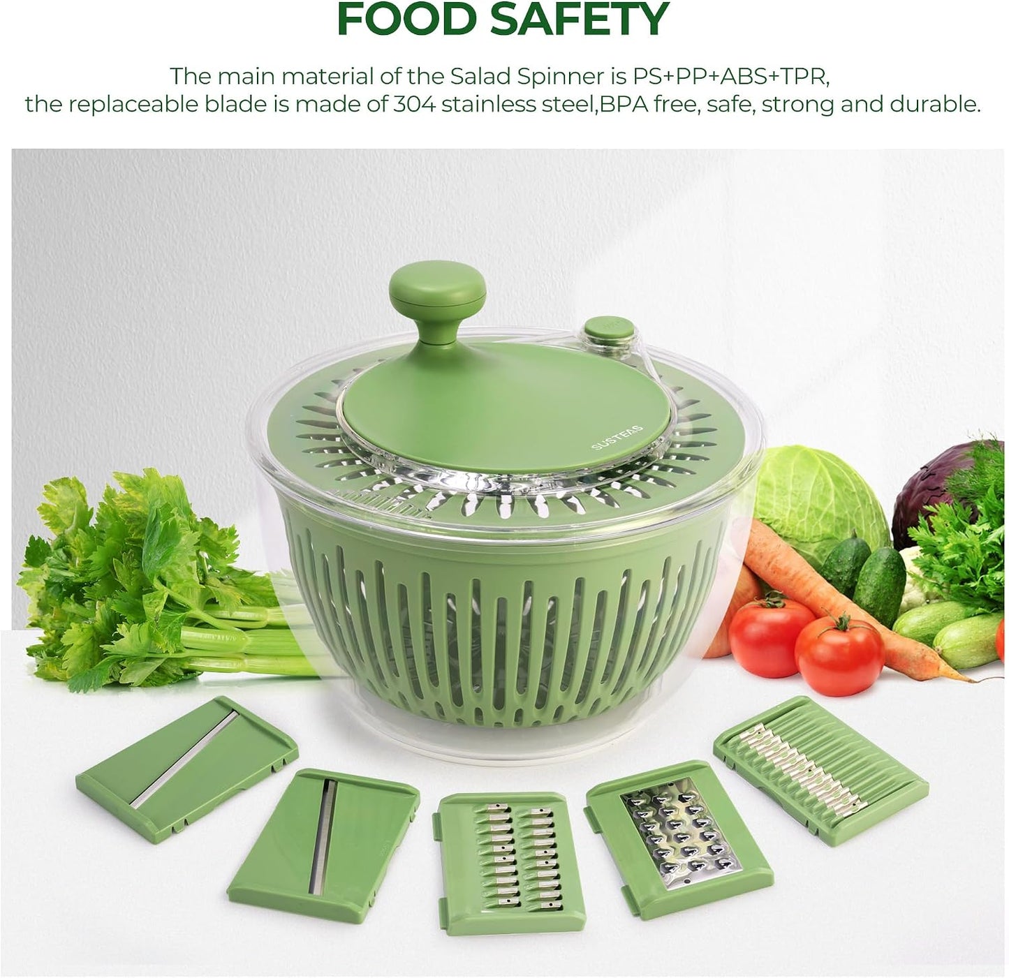 Multi-Function Salad Spinner & Vegetable Slicer Set