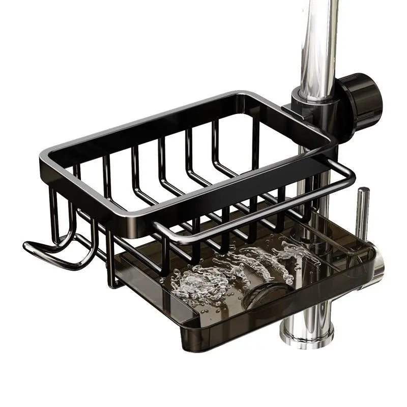 Faucet-Mounted Sink Organizer with Drip Tray – Two-Pack – product view