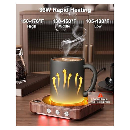 Digital Mug Warmer with Timer – Wood Finish original product photo